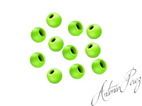 25 Billes Tungstène Vert Fluo 3mm