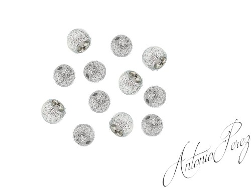 10 Billes Laiton Nervures Chrome 3mm