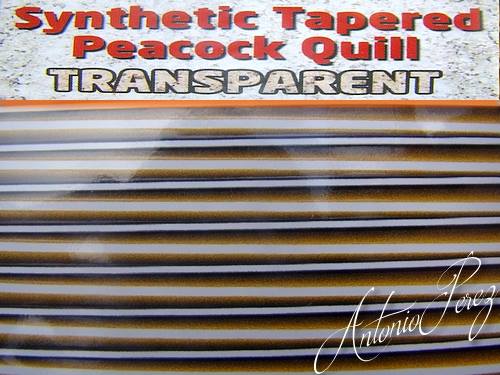 Synthetic Tapered Quill Beige Transparent Autocollant