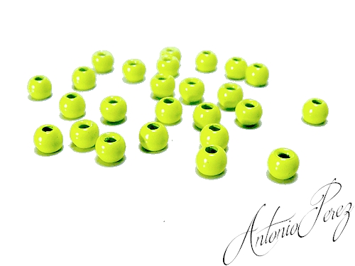 25 Billes Tungstène Chartreuse Fluo