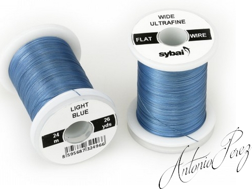 Fil de Cuivre Plat Ultra Fin Large Bleu Clair