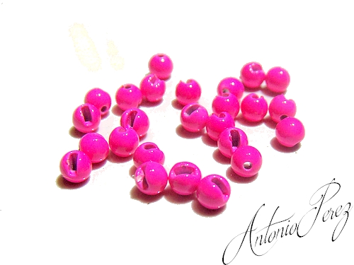 25 Billes Tungstène Fendues Rose Fluo