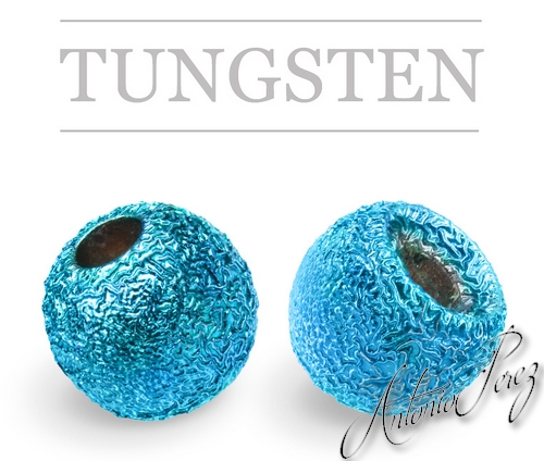 10 Billes Tungstène Nervurées Bleue 3mm