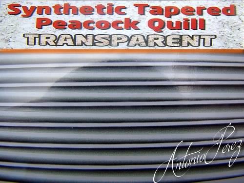Synthetic Tapered Quill Bleu Transparent Autocollant